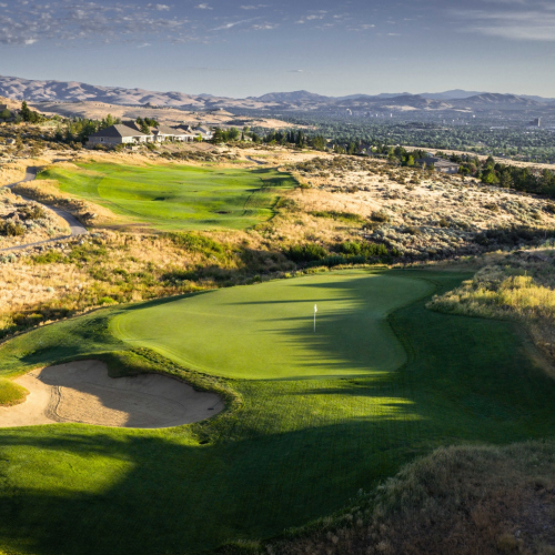 ArrowCreek-Golf-Club-aerial-shot-with-greens-and-houses
