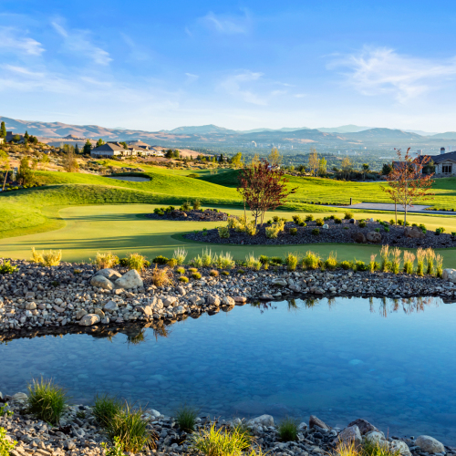 Gorgeous view of putting green 3 at The Club at ArrowCreek